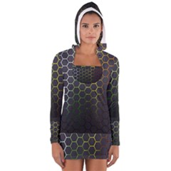 Hexagons Honeycomb Women s Long Sleeve Hooded T-shirt by Mariart