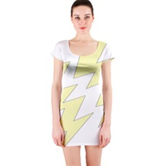 Lightning Yellow Short Sleeve Bodycon Dress by Mariart