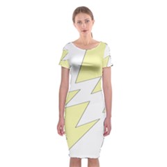 Lightning Yellow Classic Short Sleeve Midi Dress by Mariart