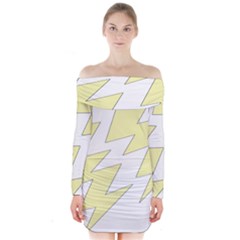 Lightning Yellow Long Sleeve Off Shoulder Dress