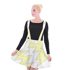 Lightning Yellow Suspender Skater Skirt by Mariart