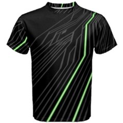 Green Lines Black Anime Arrival Night Light Men s Cotton Tee