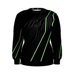 Green Lines Black Anime Arrival Night Light Women s Sweatshirt