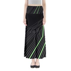 Green Lines Black Anime Arrival Night Light Maxi Skirts