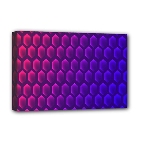 Hexagon Widescreen Purple Pink Deluxe Canvas 18  X 12  