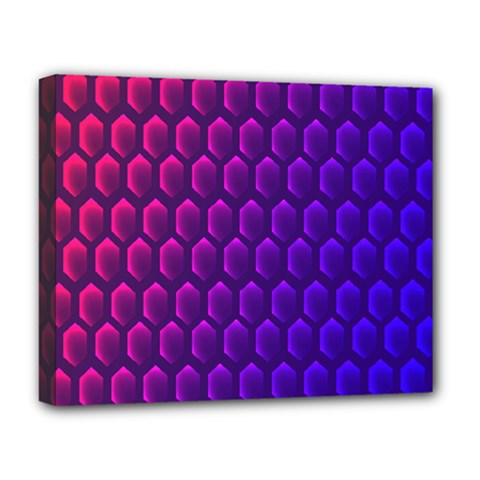 Hexagon Widescreen Purple Pink Deluxe Canvas 20  X 16  