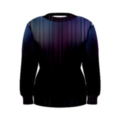 Moonlight Light Line Vertical Blue Black Women s Sweatshirt by Mariart