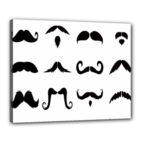 Mustache Man Black Hair Style Canvas 20  X 16 