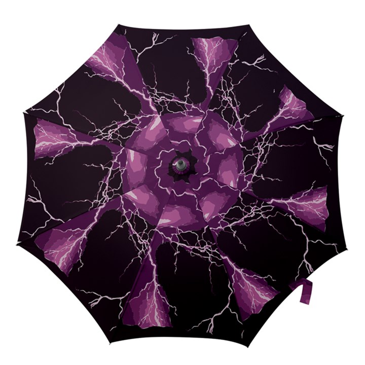 Lightning Pink Sky Rain Purple Light Hook Handle Umbrellas (Small)