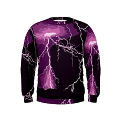 Lightning Pink Sky Rain Purple Light Kids  Sweatshirt by Mariart