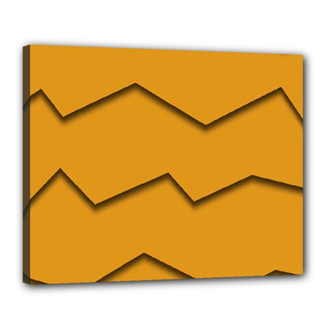 Orange Shades Wave Chevron Line Canvas 20  X 16 