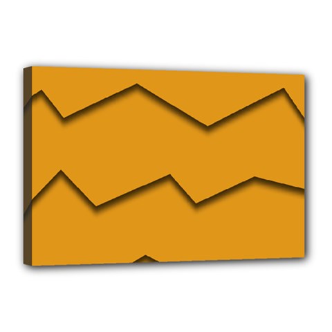 Orange Shades Wave Chevron Line Canvas 18  X 12 