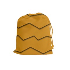 Orange Shades Wave Chevron Line Drawstring Pouches (large) 