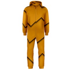 Orange Shades Wave Chevron Line Hooded Jumpsuit (men) 