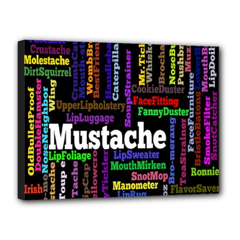Mustache Canvas 16  X 12  by Mariart