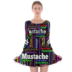 Mustache Long Sleeve Skater Dress