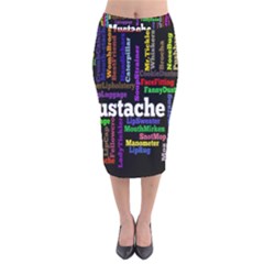 Mustache Velvet Midi Pencil Skirt by Mariart