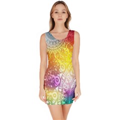 Multi Colour Alpha Sleeveless Bodycon Dress by Mariart