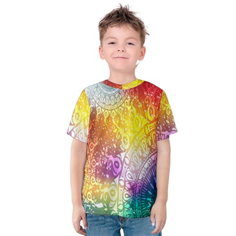 Multi Colour Alpha Kids  Cotton Tee by Mariart