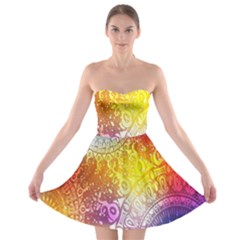 Multi Colour Alpha Strapless Bra Top Dress by Mariart