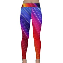 Multicolor Light Beam Line Rainbow Red Blue Orange Gold Purple Pink Classic Yoga Leggings by Mariart