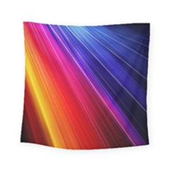 Multicolor Light Beam Line Rainbow Red Blue Orange Gold Purple Pink Square Tapestry (small) by Mariart