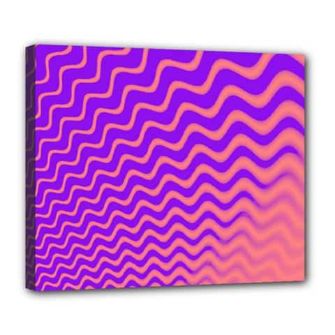 Original Resolution Wave Waves Chevron Pink Purple Deluxe Canvas 24  X 20  