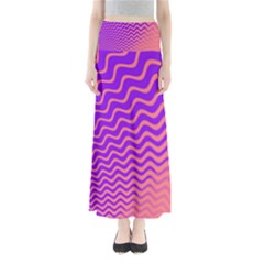 Original Resolution Wave Waves Chevron Pink Purple Maxi Skirts by Mariart