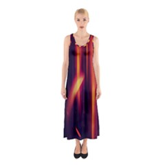 Perfection Graphic Colorful Lines Sleeveless Maxi Dress by Mariart