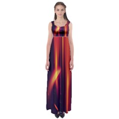 Perfection Graphic Colorful Lines Empire Waist Maxi Dress by Mariart