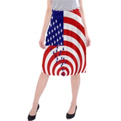 Star Line Hole Red Blue Midi Beach Skirt