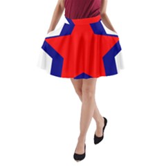 Stars Red Blue A-line Pocket Skirt by Mariart