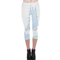 Winter Snow Trees Forest Capri Leggings  by Nexatart