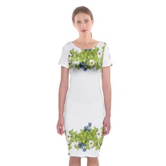 Birthday Card Flowers Daisies Ivy Classic Short Sleeve Midi Dress by Nexatart
