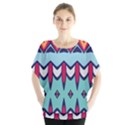 Rhombus hearts and other shapes                Batwing Chiffon Blouse View1