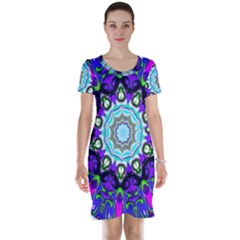 Graphic Isolated Mandela Colorful Short Sleeve Nightdress by Nexatart