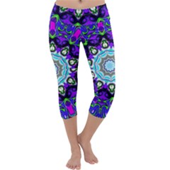 Graphic Isolated Mandela Colorful Capri Yoga Leggings