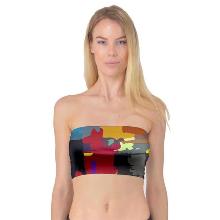 Abstract Vibrant Colour Bandeau Top