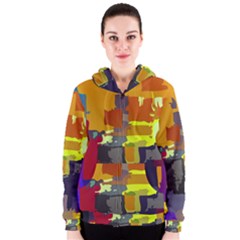 Abstract Vibrant Colour Women s Zipper Hoodie by Nexatart