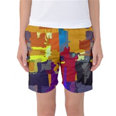 Abstract Vibrant Colour Women s Basketball Shorts by Nexatart