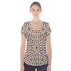 Kaleidoscope Online Triangle Short Sleeve Front Detail Top by Nexatart