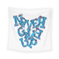 Sport Crossfit Fitness Gym Never Give Up Square Tapestry (Small)
