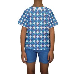 Geometric Dots Pattern Rainbow Kids  Short Sleeve Swimwear by Nexatart