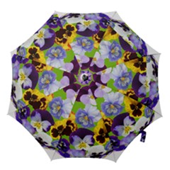 Spring Pansy Blossom Bloom Plant Hook Handle Umbrellas (large) by Nexatart