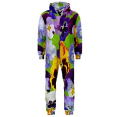 Spring Pansy Blossom Bloom Plant Hooded Jumpsuit (men)  by Nexatart