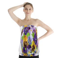 Spring Pansy Blossom Bloom Plant Strapless Top by Nexatart