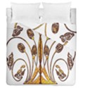 Scroll Gold Floral Design Duvet Cover Double Side (Queen Size) View1