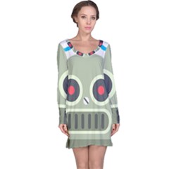 Robot Long Sleeve Nightdress by BestEmojis