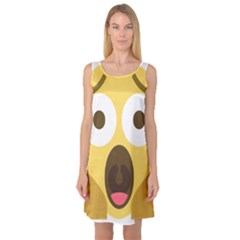 Scream Emoji Sleeveless Satin Nightdress