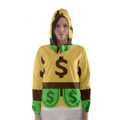 Money Face Emoji Hooded Wind Breaker (women) by BestEmojis